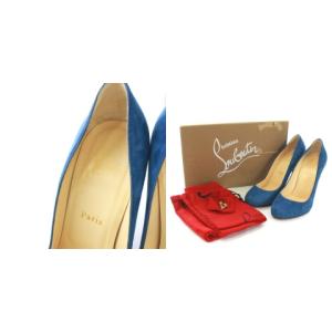 Christian Louboutin スエードハイヒールパンプス ブルー