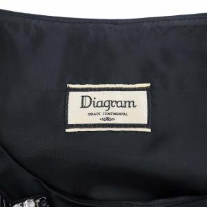 Diagram GRACE CONTINENTAL ノースリーブワンピース ひざ丈 パーティードレス ビジュー 36 ブラック