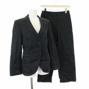 セットアップ スーツ ジャケット パンツ ストライプ シングル 38 ネイビー