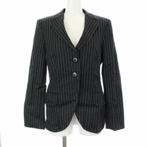 ARMANI COLLEZIONI セットアップ スーツ ジャケット パンツ ストライプ シングル 38 ネイビー