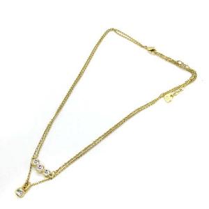 SWAROVSKI ネックレス ペンダント 2連 ストーン ゴールド