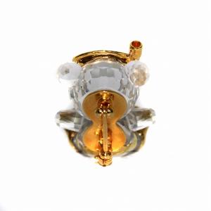 SWAROVSKI スキューバ クリスタル くま ブローチ クリア ゴールド