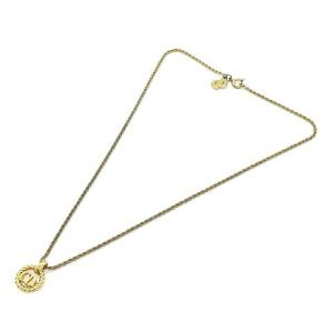 Christian Dior ヴィンテージ ネックレス ペンダント CDロゴ サークル ゴールド