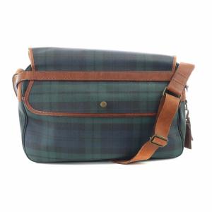 POLO RALPH LAUREN ショルダーバッグ ブラックウォッチ PVC レザー グリーン ブラウン