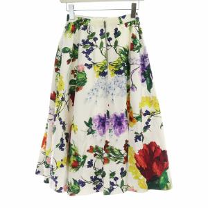 alice + olivia 近年モデル フレアロングスカート 花柄 フローラル 2 ホワイト