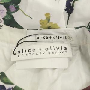 alice + olivia 近年モデル フレアロングスカート 花柄 フローラル 2 ホワイト