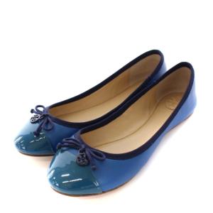 バレエシューズ フラットシューズ パンプス 7.5M 24.5cm ブルー