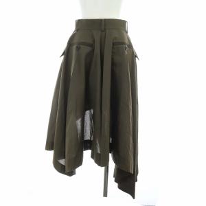 sacai SUITNG ASYMMETRY SKIRT 変形 フレアスカート  S  グリーン