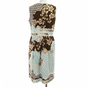 LEONARD FASHION ノースリーブ ワンピース ひざ丈 総柄 マルチカラー