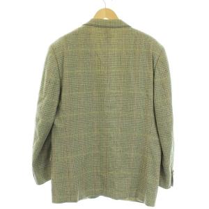 YVES SAINT LAURENT テーラードジャケット グレンチェック カシミヤ混 総裏地 52 グレー