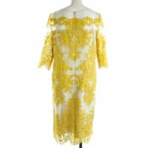 Diagram 17年 ひざ丈レース ワンピース イエロー