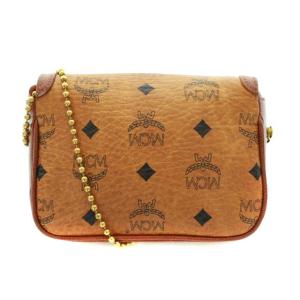 MCM チェーンショルダーバッグ ミニ ヴィセトス柄 レザー ブラウン