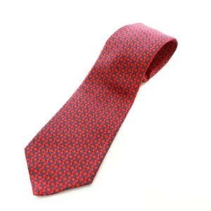 総柄シルクネクタイ レッド