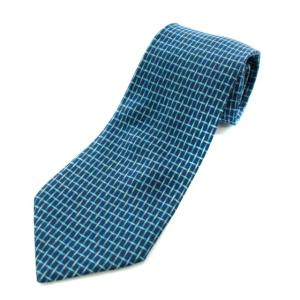 ネクタイ 総柄 シルク ネイビー ライトブルー