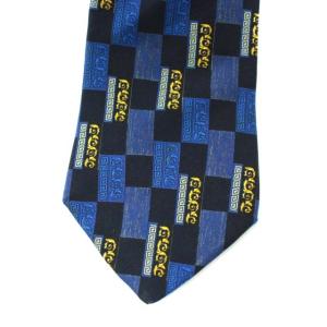 VERSACE ネクタイ 総柄 メデューサ シルク100％ ネイビー 