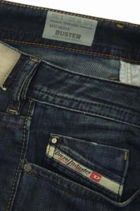 DIESEL BUSTER デニムパンツ テーパード ボタンフライ ダメージ加工 W30L30 ネイビー