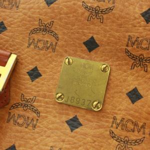 MCM ハンドバック ヴィセトス柄 レザー ブラウン