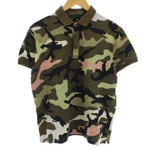 ポロシャツ 半袖 スタッズ カモフラ コットン イタリア製 S カーキ
