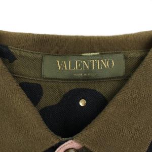 VALENTINO ポロシャツ 半袖 スタッズ カモフラ コットン イタリア製 S カーキ