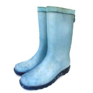 ココマークドットレインブーツ 37/4 ライトブルー