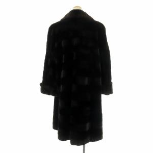SAGA MINK 銀サガ シェアードミンクコート F ダークブラウン