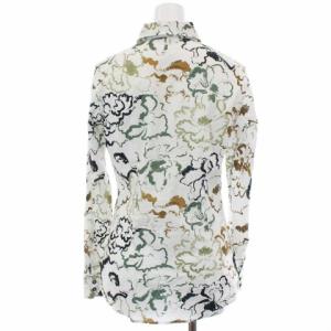 ETRO シャツ スタンダードカラー 総柄 コットン 40 ホワイト ブラック ブラウン
