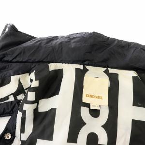 DIESEL 裏地ロゴナイロン中綿ジャケット XS ネイビー