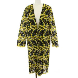 2017年製 総レース花柄刺繍カーディガン 38 ブラック