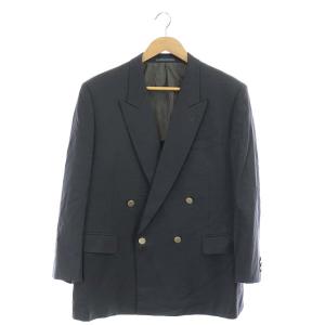 ヴィンテージ テーラードジャケット ダブル 背抜き ロゴ金ボタン ST48-55 グレー