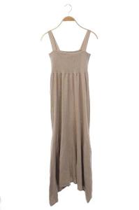 ニット キャミソールワンピース キャミワンピ ロング 36 ブラウンベージュ