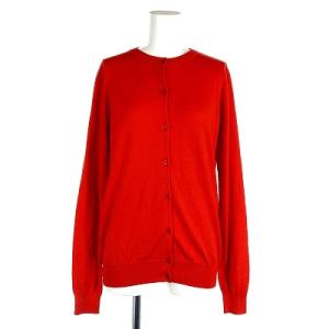 シルククルーネックカーディガン 38 オレンジ