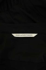 DIANE von FURSTENBERG ワンピース 半袖 ひざ丈 フレア ラップ調 2 ブラック