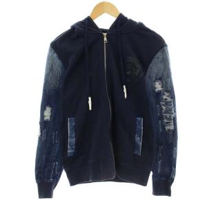 DIESEL 切替デニムパーカー ブルー