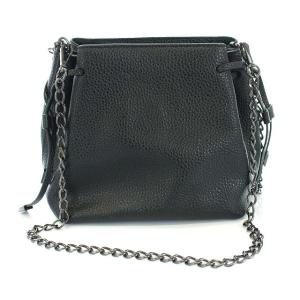 GRACE CONTINENTAL ショルダーバッグ 2WAY レザー チェーン ファー フリンジ ブラック