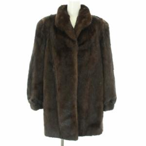 ミンクコート ミドル丈 茶