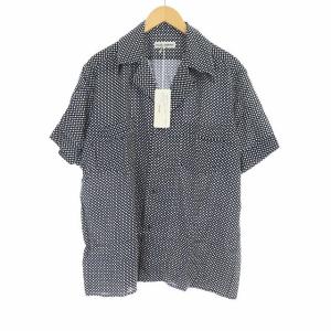 JENNY 半袖ドットオープンカラーシャツ 48 ネイビー