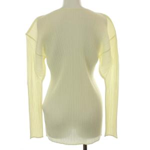 PLEATS PLEASE ISSEY MIYAKE イッセイミヤケ カットソー プリーツ クルーネック 長袖 4 アイボリー
