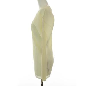 PLEATS PLEASE ISSEY MIYAKE イッセイミヤケ カットソー プリーツ クルーネック 長袖 4 アイボリー