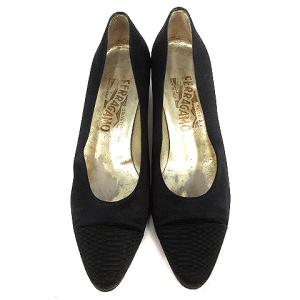 Salvatore Ferragamo パンプス ローヒール 6 23.5cm ブラック