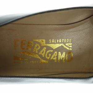 Salvatore Ferragamo ガンチーニ パンプス スクエアトゥ レザー 23.5cm ブラック