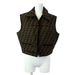 ベスト リバーシブル ズッカ柄 38 ブラウン