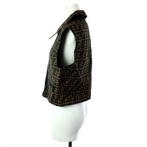 FENDI ベスト リバーシブル ズッカ柄 38 ブラウン