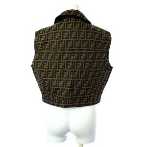 FENDI ベスト リバーシブル ズッカ柄 38 ブラウン