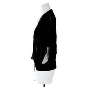 LANVIN カーディガン リネン混 レース ブラック