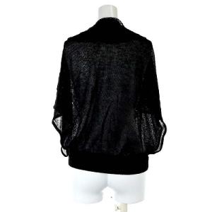 LANVIN カーディガン リネン混 レース ブラック