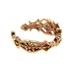 agete イヤーカフ 片耳用 レース透かし K10YG