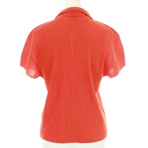 PLEATS PLEASE ISSEY MIYAKE イッセイミヤケ カットソー プリーツ 半袖 衿付き 3 レッド