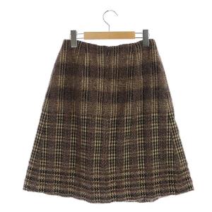 M'S GRACY スカート ひざ丈 フレア ウール ブラウン