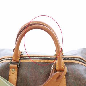 ETRO ペイズリー柄レザーボストンバッグ ブラウン