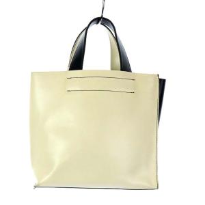 FURLA トートバッグ ハンドバッグ バイカラー レザー ブラック アイボリー
